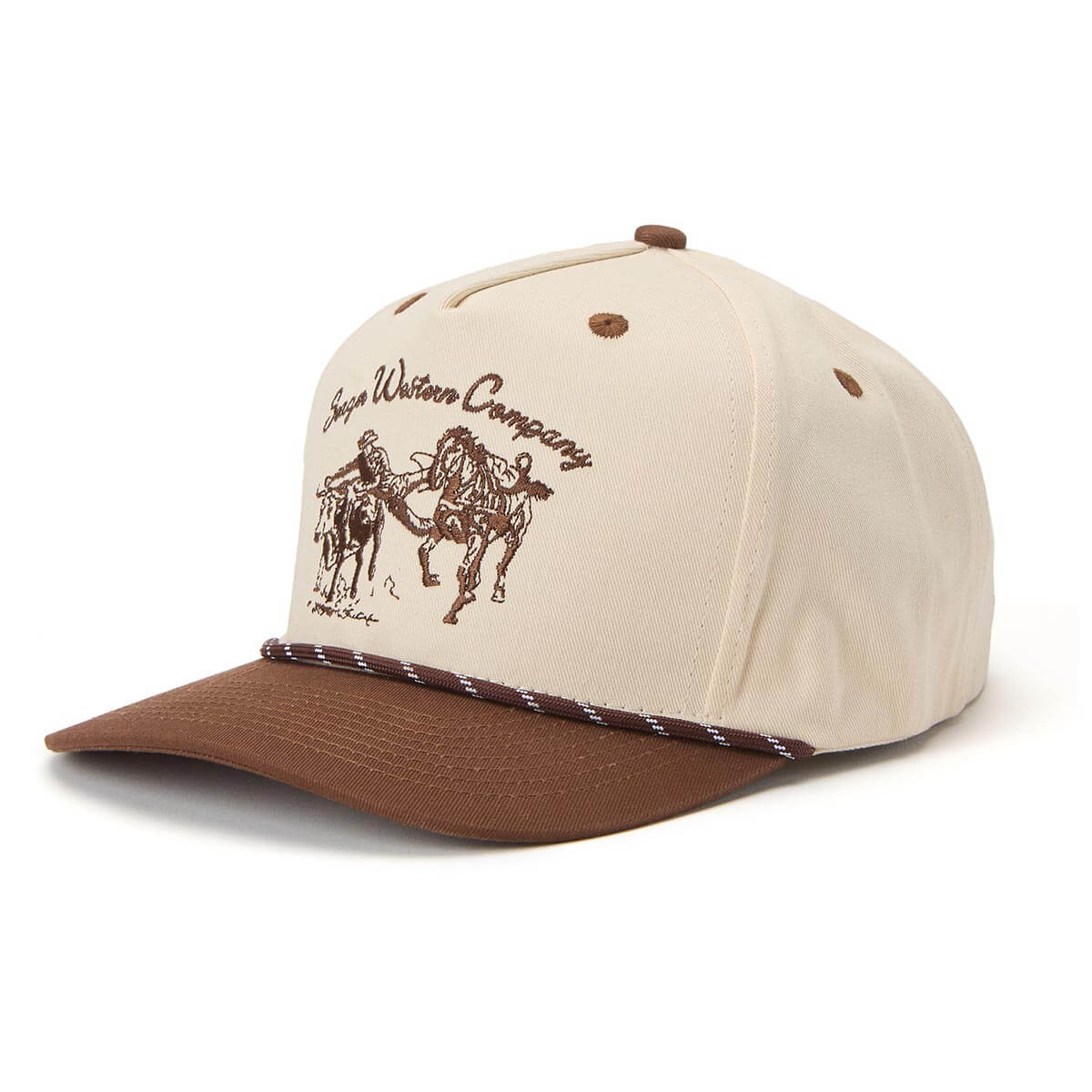 Los Rio Snapback Hat/ Cream/Brown